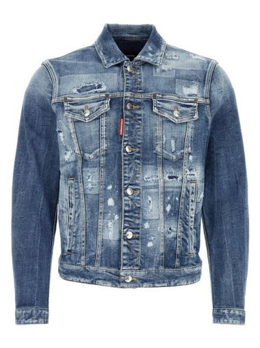 Mended Ribs Dan Denim Jacket Blue - DSQUARED2 - BALAAN 1