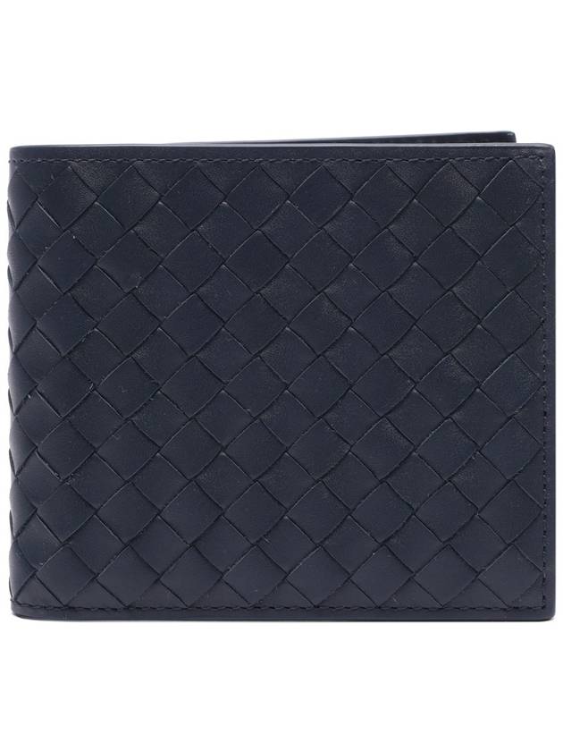 Intrecciato Calf Leather Half Wallet Navy - BOTTEGA VENETA - BALAAN 2