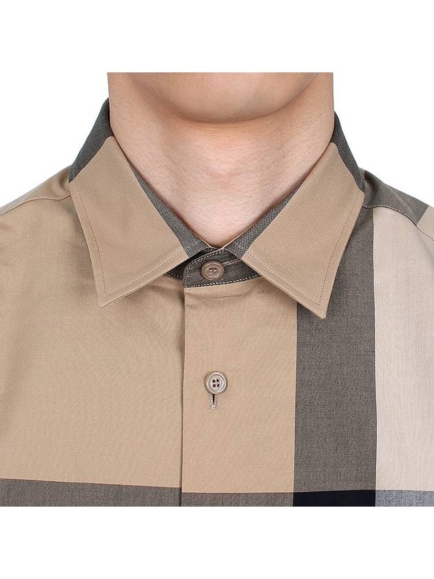 Check Cotton Long Sleeve Shirt Archive Beige - BURBERRY - BALAAN 7