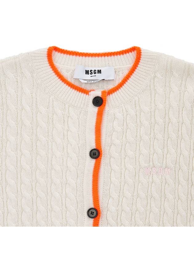 Women's Twist Knit Cardigan White - MSGM - BALAAN.