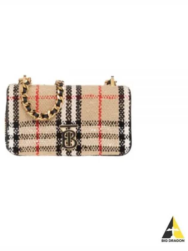 TB Logo Check Bouclé Mini Lola Cross Bag Beige - BURBERRY - BALAAN 2