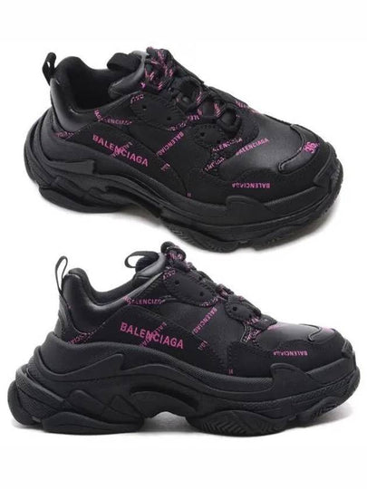 Triple S All-Over Logo Low Top Sneakers Pink Black - BALENCIAGA - BALAAN 2