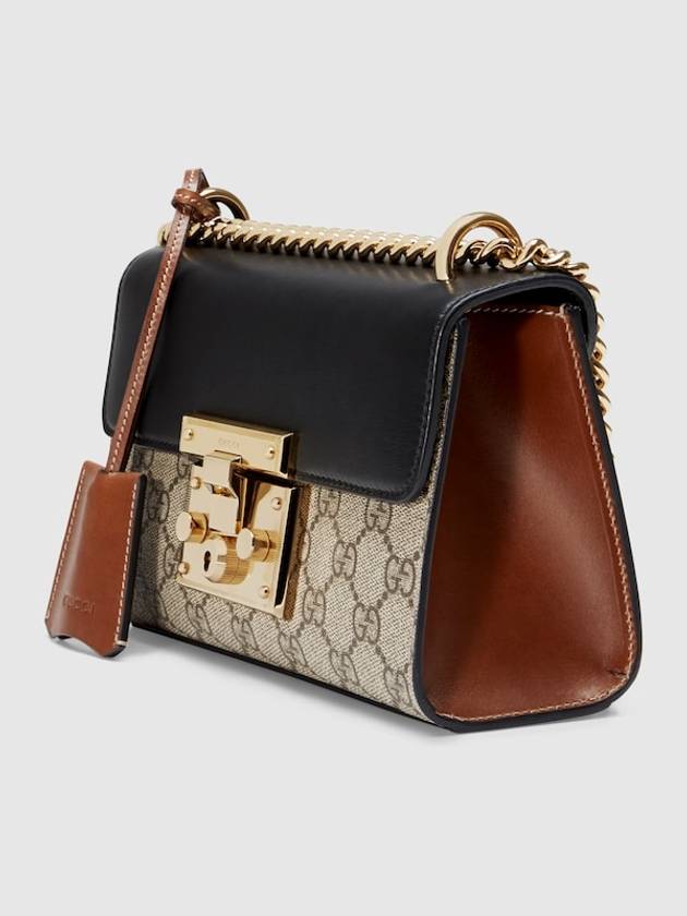 Padlock GG Supreme Small Canvas Shoulder Bag Beige Black - GUCCI - BALAAN 3