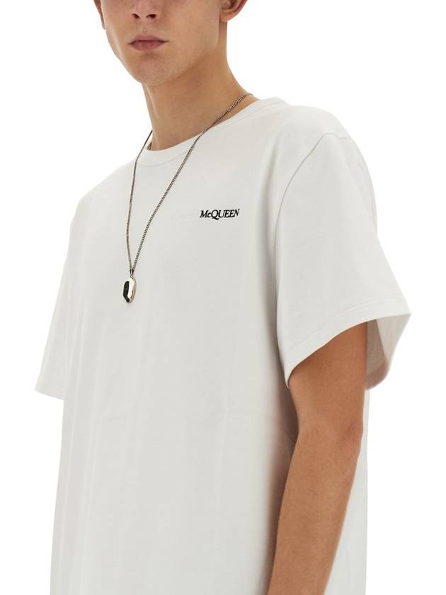 Short Sleeve T-Shirt 776281QXAAB 0965 White - ALEXANDER MCQUEEN - BALAAN 4