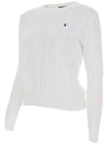 Women's Pony Embroidery Cable Knit Top White - POLO RALPH LAUREN - BALAAN 5