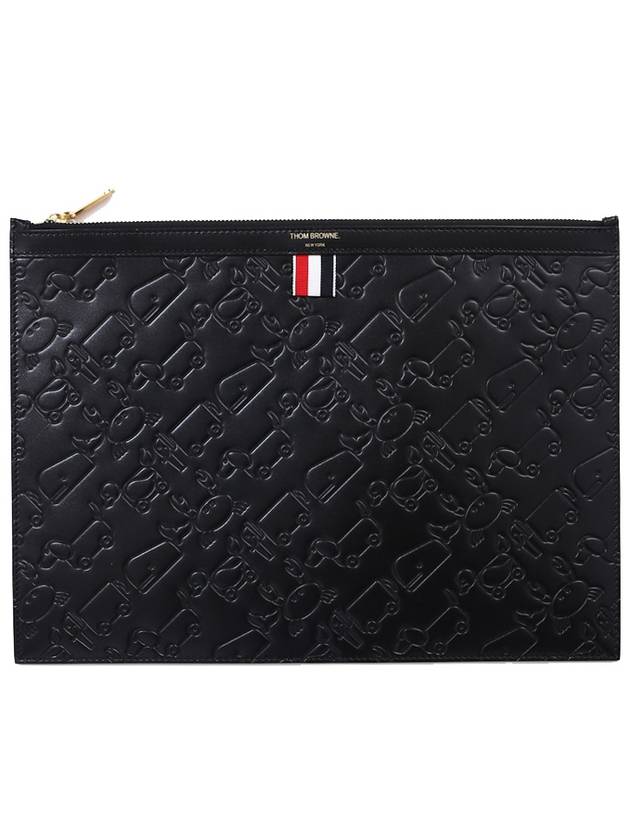 MAC021A 03897 001 Toy embossing clutch bag - THOM BROWNE - BALAAN 1