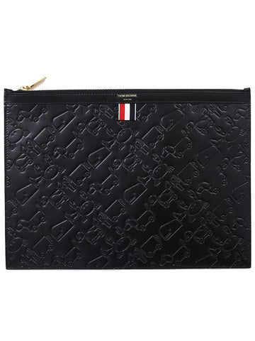 MAC021A 03897 001 Toy embossing clutch bag - THOM BROWNE - BALAAN 1