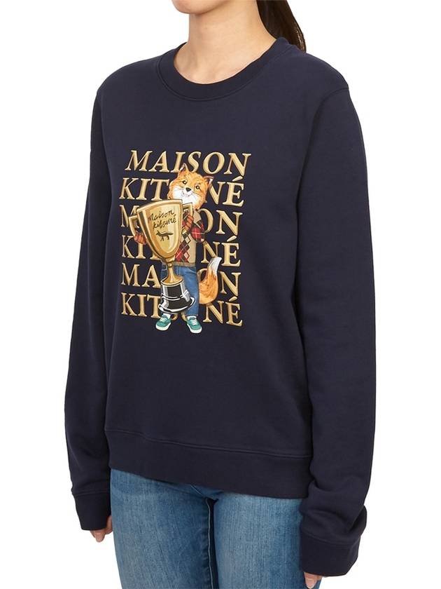 Fox Champion Print Sweatshirt Navy - MAISON KITSUNE - BALAAN 3