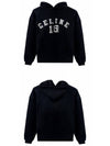 16 Loose Cotton Fleece Hoodie Black - CELINE - BALAAN 5