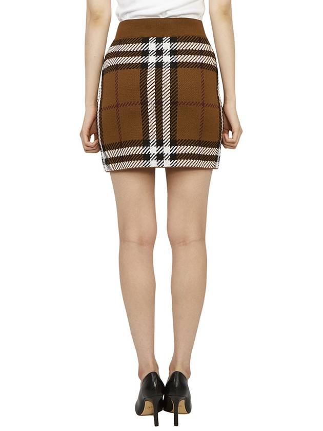 Check Jacquard Mini Pencil Skirt Brown - BURBERRY - BALAAN 5