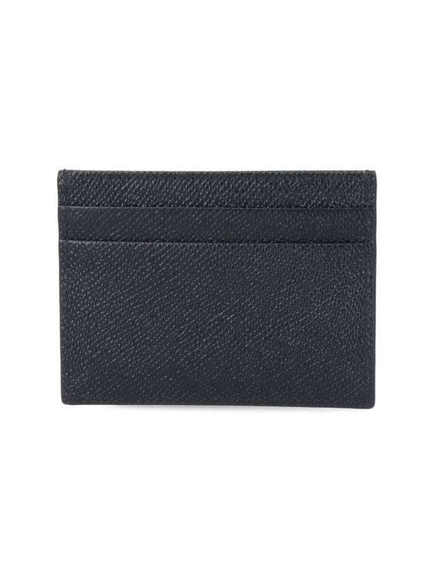 Metal Logo Calfskin Card Wallet Black - DOLCE&GABBANA - BALAAN 3