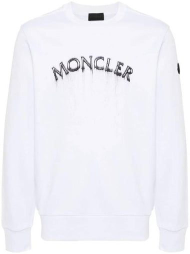 Logo Print Faded Effect Sweatshirt White - MONCLER - BALAAN 1