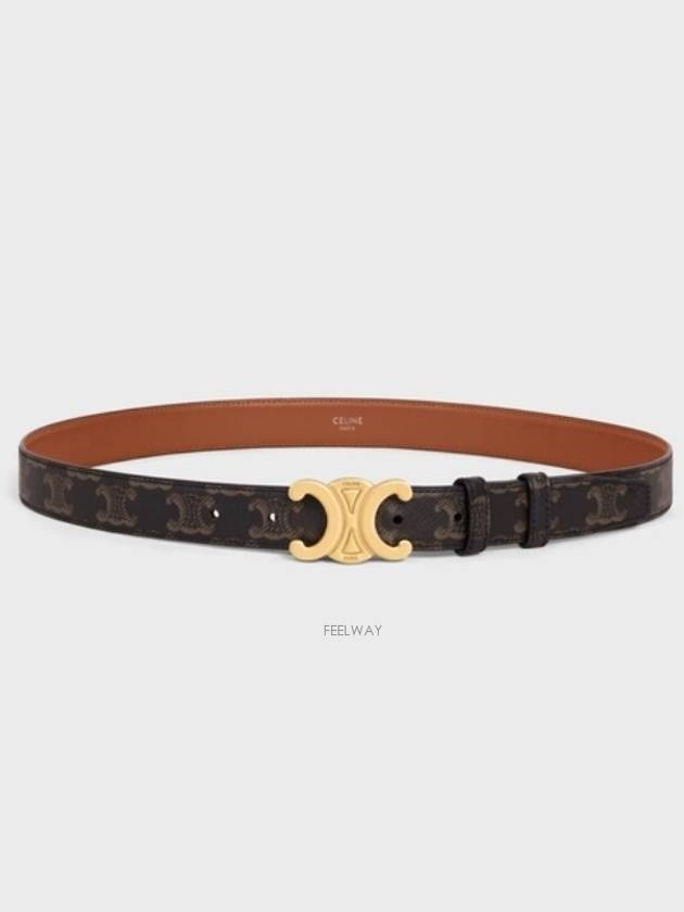 Monogram Triomphe Buckle Medium Leather Belt Tan - CELINE - BALAAN 2