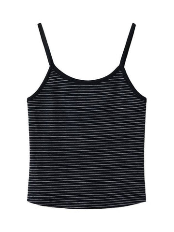 Striped String Ribbed Sleeveless Charcoal - LESEIZIEME - BALAAN 1