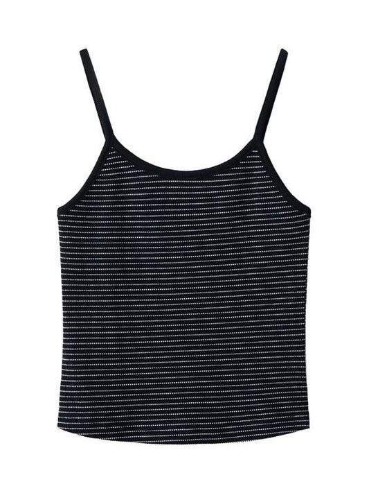 Stripe String Ribbed Sleeveless Charcoal - LESEIZIEME - BALAAN 1