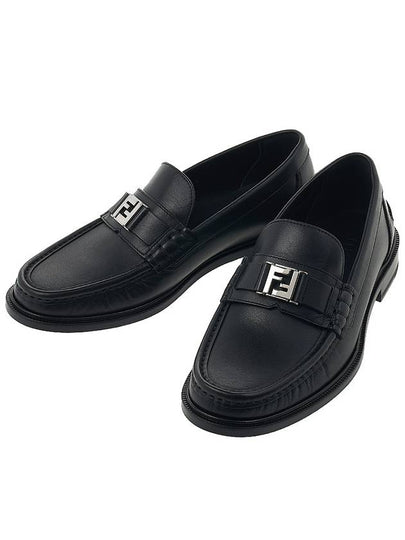 FF Square Leather Loafers Black - FENDI - BALAAN 2