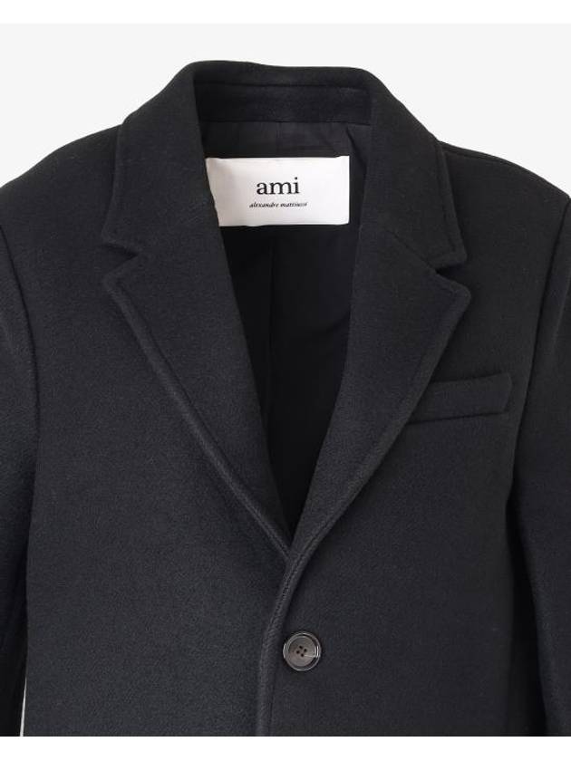 Two Button Wool Single Coat Black - AMI - BALAAN 4