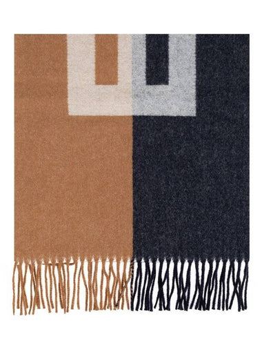 Logo Jacquard Two-Tone Fringe Scarf - BALLY - BALAAN 1