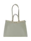 Logo Pattern Medium Canvas Tote Bag Green - FENDI - BALAAN 4