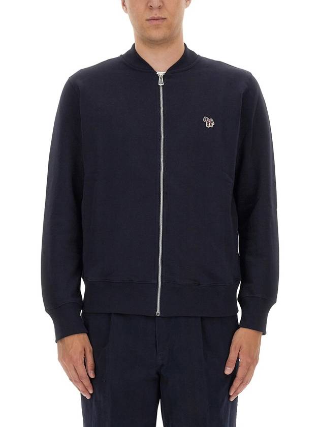 Zebra Logo Cotton Bomber Jacket Navy - PAUL SMITH - BALAAN 6