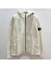 Kids Waffen Patch Terry Hooded Zip up Jacket Mastic White 771660343 V0097 - STONE ISLAND - BALAAN 2