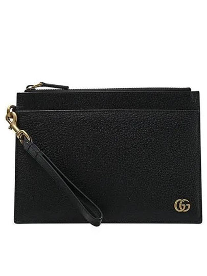 GG Marmont Leather Pouch Bag Black - GUCCI - BALAAN 2