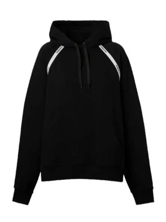 Women's Logo Tape Detail Hoodie Black - BURBERRY - BALAAN 2