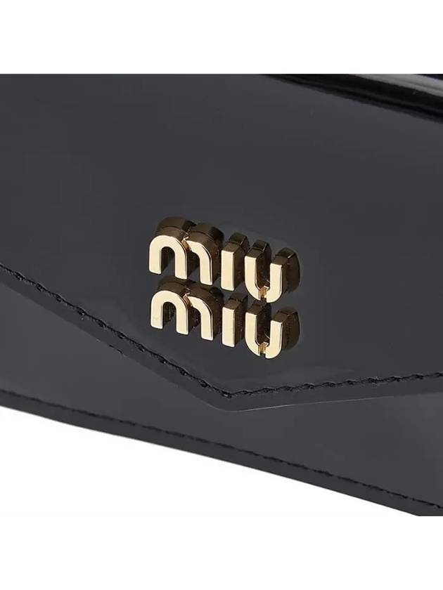 Matelasse Logo Leather Half Wallet Black - MIU MIU - BALAAN 7