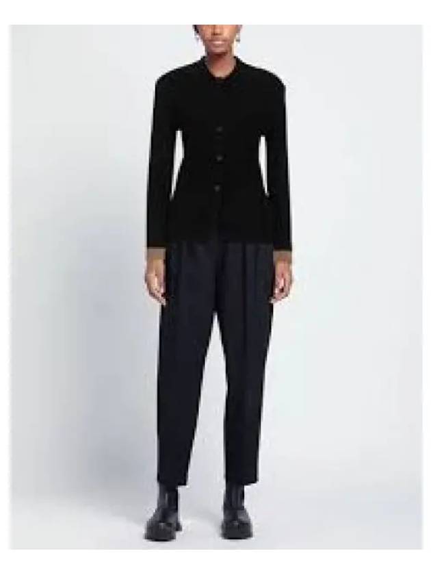 Contrast Cuff Button Wool Cardigan Black - MARNI - BALAAN 2