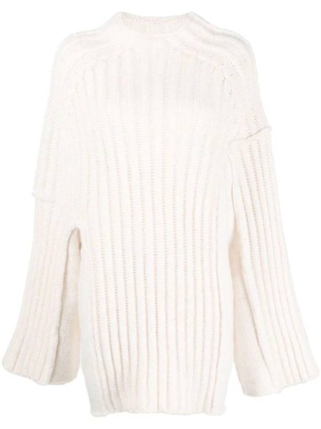 Women's Ribbed Knit Top Ivory - MAISON MARGIELA - BALAAN 1