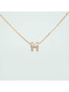 Mini Pop H Pendant Rose Gold & Marron Glace - HERMES - BALAAN 4