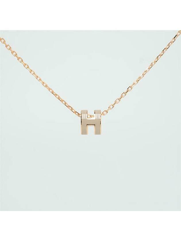 Mini Pop H Pendant Rose Gold & Marron Glace - HERMES - BALAAN 4