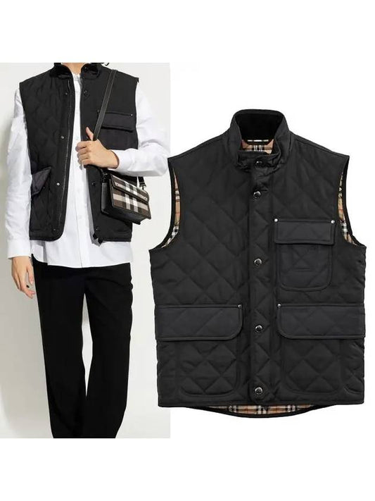 Diamond Quilted Thermoregulated Vest Black - BURBERRY - BALAAN 2