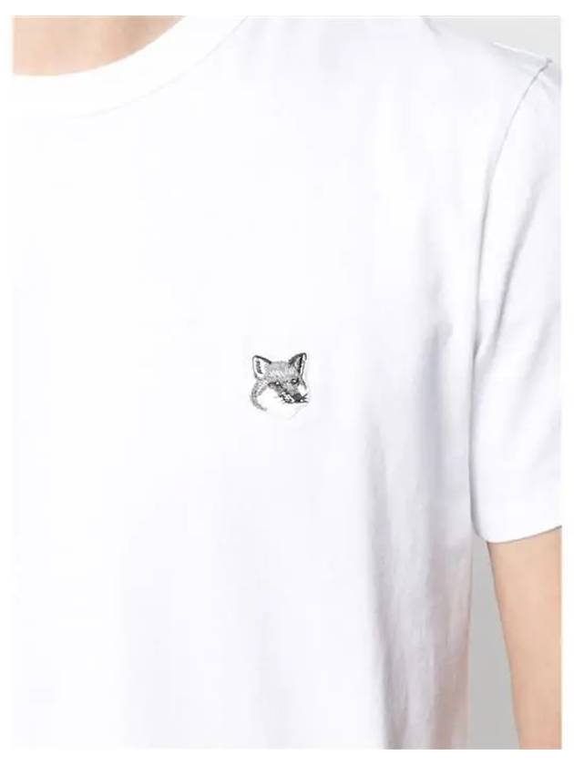 Grey Fox Head Patch Classic Short Sleeve T-Shirt White - MAISON KITSUNE - BALAAN 5