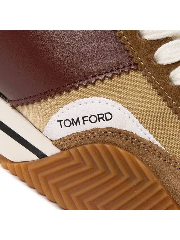 James Panel Suede Nylon Low Top Sneakers Brown - TOM FORD - BALAAN 3