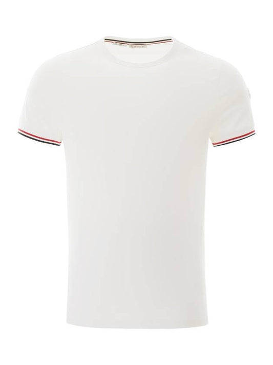 Arm Logo Round Short Sleeve T-Shirt  White - MONCLER - BALAAN 1