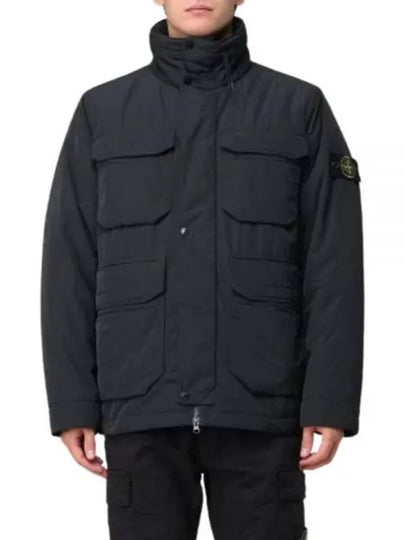 Polyester Micro Twill Zip Up Jacket Black - STONE ISLAND - BALAAN 2