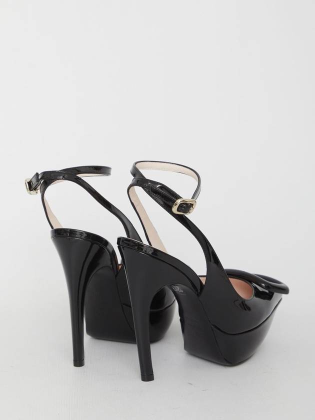 Choc Lacquered Buckle Patent Leather Slingback Black - ROGER VIVIER - BALAAN 4