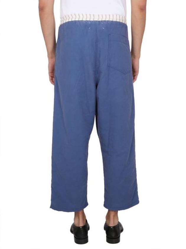 Loose Fit Cotton Crop Pants Blue - MAISON MARGIELA - BALAAN 8