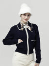 Doyou Know MC Women s Piping Color Scheme Shirt Collar Double sided Tissue Navy Thick Cardigan DO6242KT20 - DOYOUKNOWMC GOLF WEAR - BALAAN 2