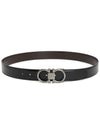 Gancini Reversible Adjustable Calfskin Leather Belt Black - SALVATORE FERRAGAMO - BALAAN 4