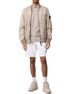 Logo Patch Bomber Jacket Beige - STONE ISLAND - BALAAN 7