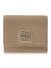 Small Leather Tri-Fold Half Wallet Cameo - MIU MIU - BALAAN 2