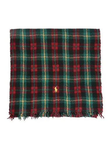 Pony Outdoor Crinkle Flaid Check Fringe Muffler - POLO RALPH LAUREN - BALAAN 1