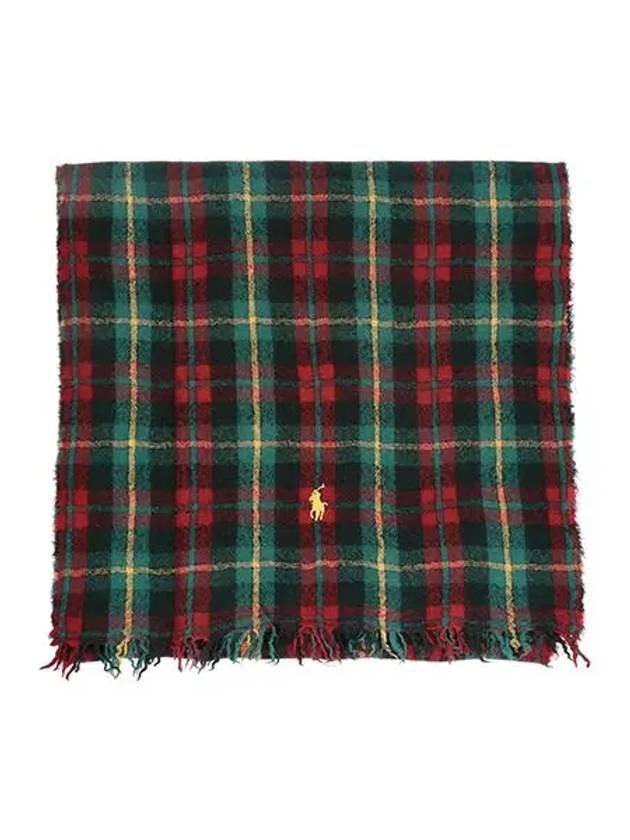 Pony Outdoor Crinkle Flaid Check Fringe Muffler - POLO RALPH LAUREN - BALAAN 2