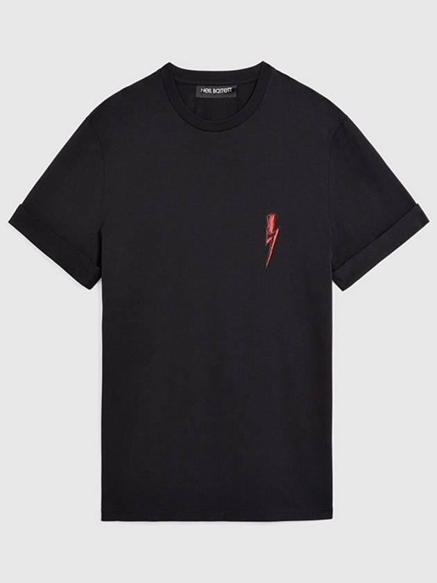 Embroider Short Sleeve T-Shirt Black - NEIL BARRETT - BALAAN 2