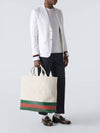 Embossed Detail Fabric Canvas Tote Bag White - GUCCI - BALAAN 5