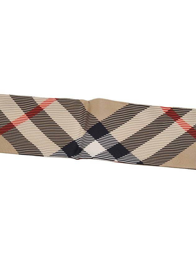 Check Red Hem Silk Scarf Beige - BURBERRY - BALAAN 4