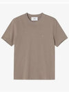 Tone On Tone Heart Logo Organic Cotton Short Sleeve T-Shirt Brown - AMI - BALAAN 2