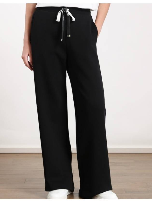 Women's Badia Fleece Drawstring Wide Pants Black - S MAX MARA - BALAAN 6